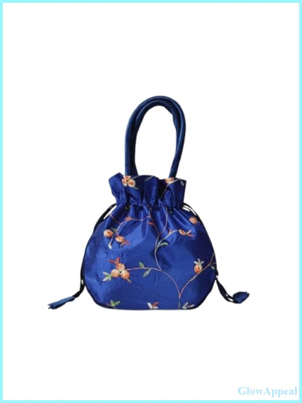 Silk Tote Bag with Elastic Straps & Embroidery Design